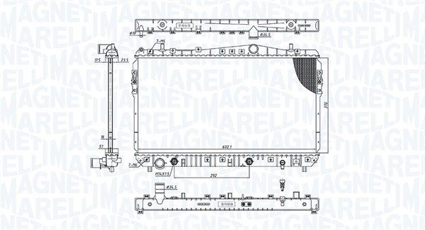 350213197500 MAGNETI MARELLI Радиатор, охлаждение двигателя