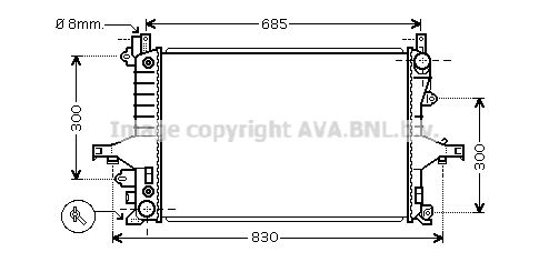 VO2115 AVA QUALITY COOLING Радиатор, охлаждение двигателя