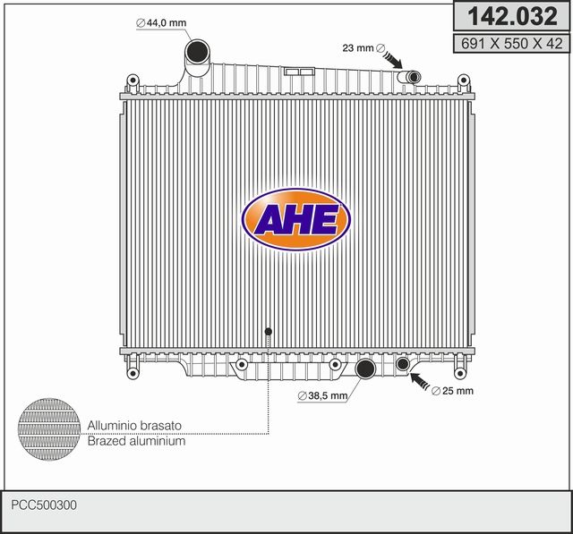 142032 AHE Радиатор, охлаждение двигателя