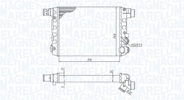 350213188900 MAGNETI MARELLI Радиатор, охлаждение двигателя