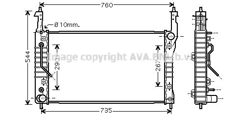 OLA2424 AVA QUALITY COOLING Радиатор, охлаждение двигателя