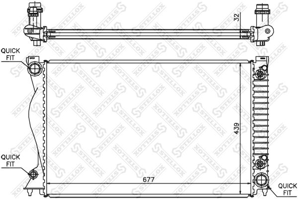 1025335SX STELLOX Радиатор, охлаждение двигателя