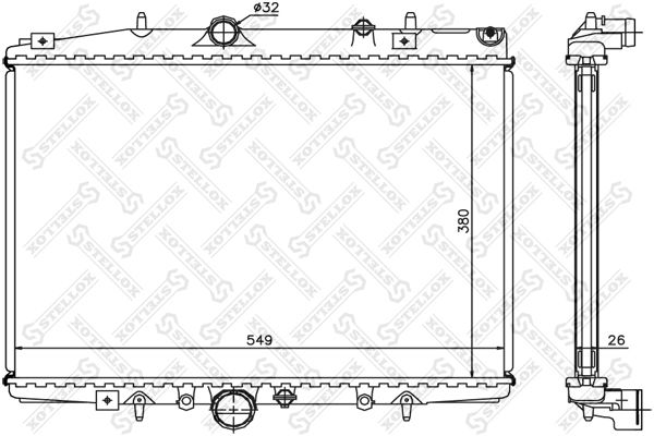 1025229SX STELLOX Радиатор, охлаждение двигателя