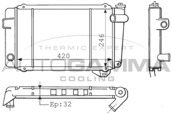 100821 AUTOGAMMA Радиатор, охлаждение двигателя