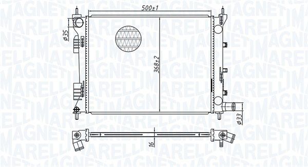 350213183100 MAGNETI MARELLI Радиатор, охлаждение двигателя