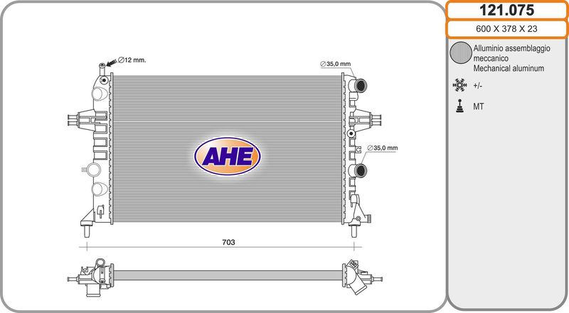 121075 AHE Радиатор, охлаждение двигателя