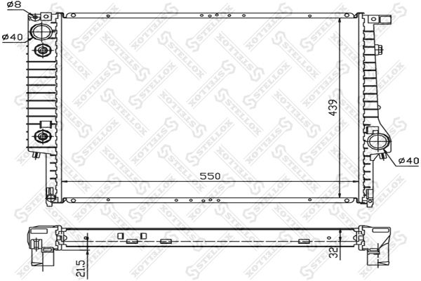 1025256SX STELLOX Радиатор, охлаждение двигателя