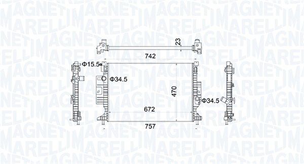 350213155300 MAGNETI MARELLI Радиатор, охлаждение двигателя