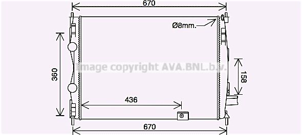 DN2445 AVA QUALITY COOLING Радиатор, охлаждение двигателя