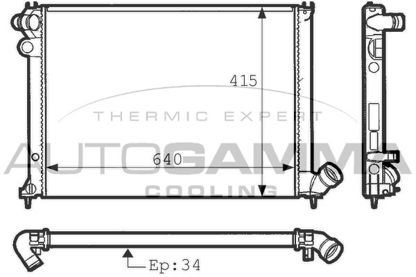 100779 AUTOGAMMA Радиатор, охлаждение двигателя