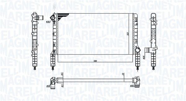 350213180000 MAGNETI MARELLI Радиатор, охлаждение двигателя