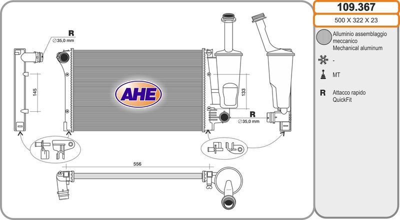 109367 AHE Радиатор, охлаждение двигателя