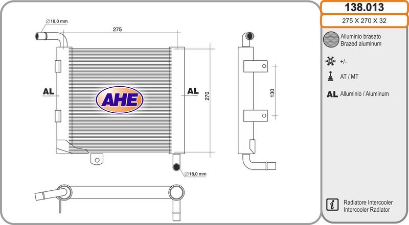 138013 AHE Радиатор, охлаждение двигателя