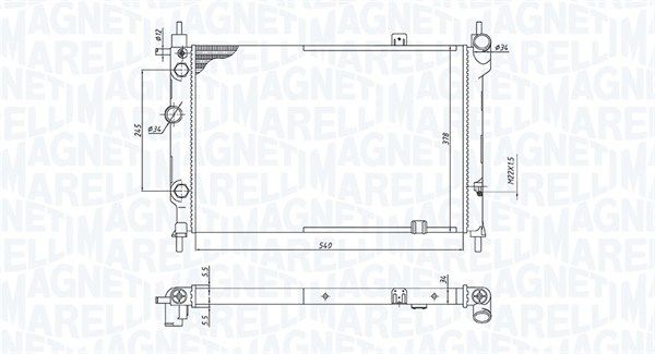 350213193200 MAGNETI MARELLI Радиатор, охлаждение двигателя