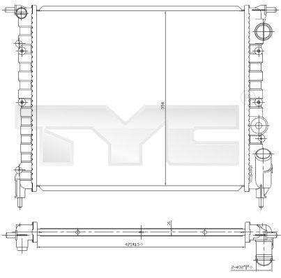 7280031 TYC Радиатор, охлаждение двигателя