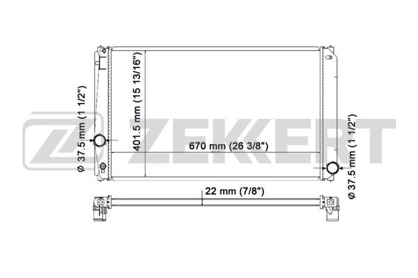 MK1472 ZEKKERT Радиатор, охлаждение двигателя