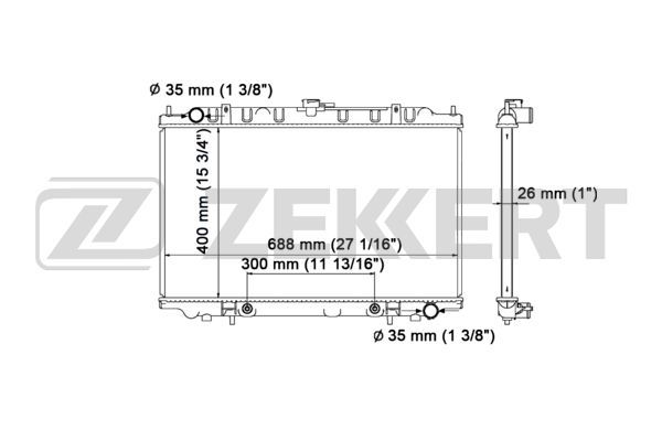 MK1241 ZEKKERT Радиатор, охлаждение двигателя