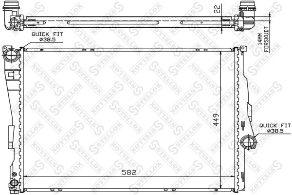 1025287SX STELLOX Радиатор, охлаждение двигателя