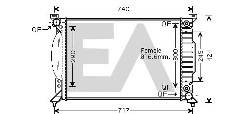 31R02043 EACLIMA Радиатор, охлаждение двигателя