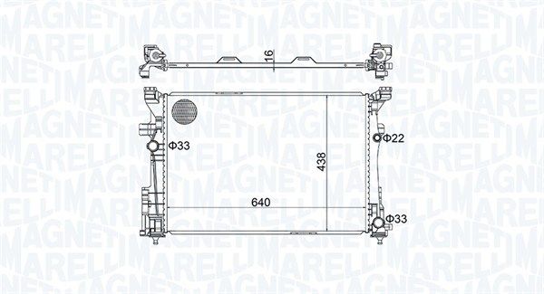 350213158600 MAGNETI MARELLI Радиатор, охлаждение двигателя