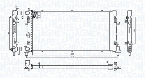 350213182300 MAGNETI MARELLI Радиатор, охлаждение двигателя