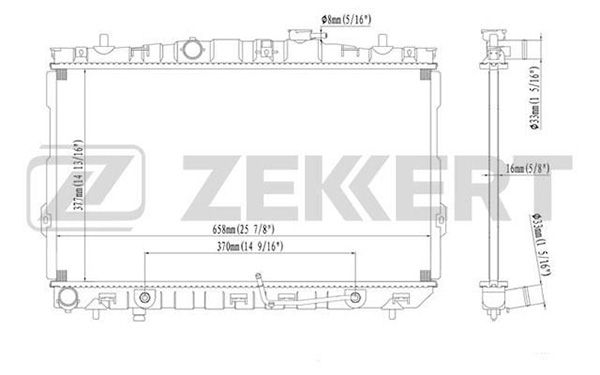 MK1165 ZEKKERT Радиатор, охлаждение двигателя