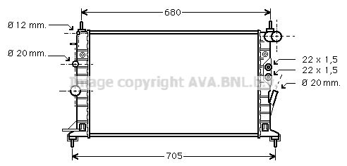 OLA2359 AVA QUALITY COOLING Радиатор, охлаждение двигателя