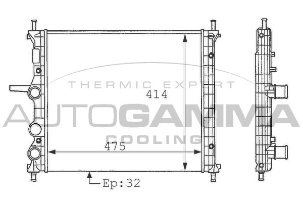 101166 AUTOGAMMA Радиатор, охлаждение двигателя