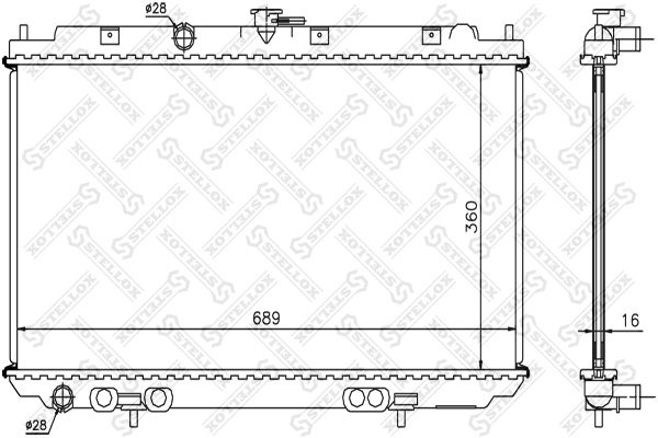 1025167SX STELLOX Радиатор, охлаждение двигателя