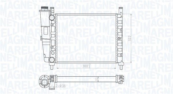 350213180200 MAGNETI MARELLI Радиатор, охлаждение двигателя