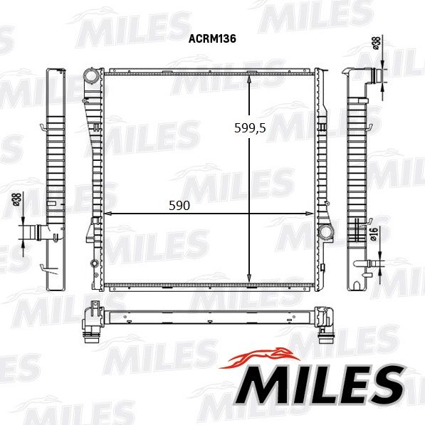 ACRM136 MILES Радиатор, охлаждение двигателя
