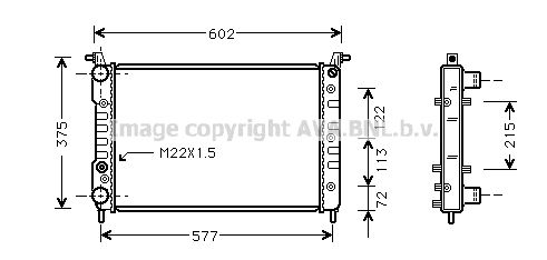 FT2225 AVA QUALITY COOLING Радиатор, охлаждение двигателя