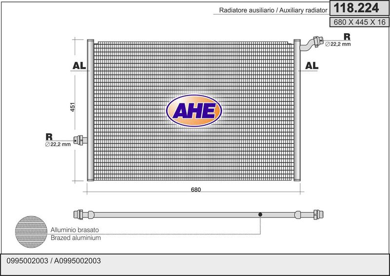 118224 AHE Радиатор, охлаждение двигателя