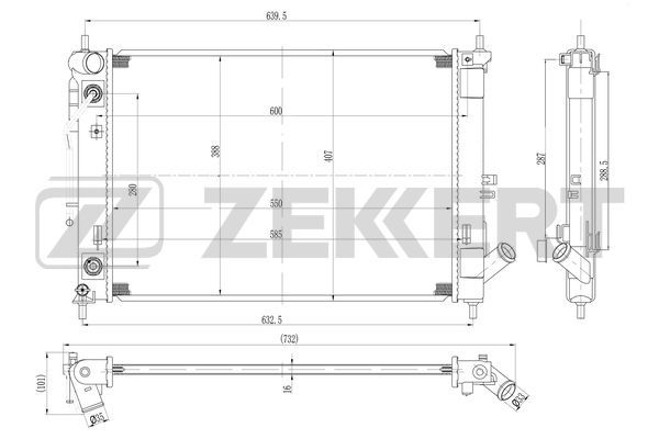 MK1579 ZEKKERT Радиатор, охлаждение двигателя