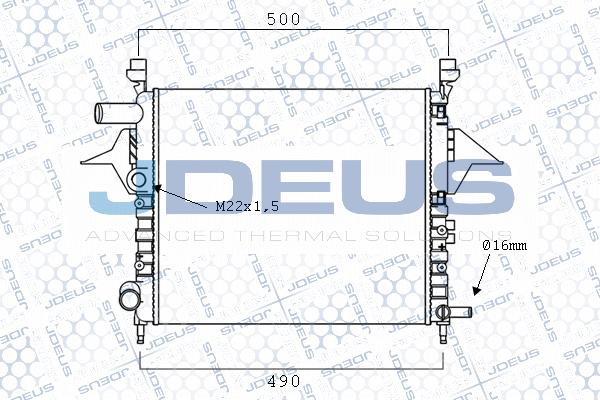 M0230500 JDEUS Радиатор, охлаждение двигателя