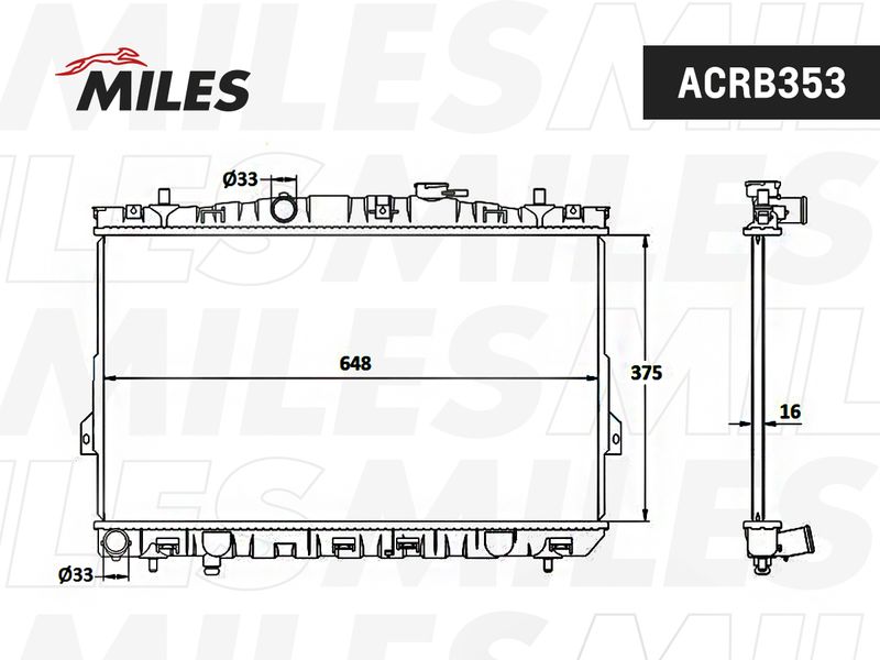 ACRB353 MILES Радиатор, охлаждение двигателя