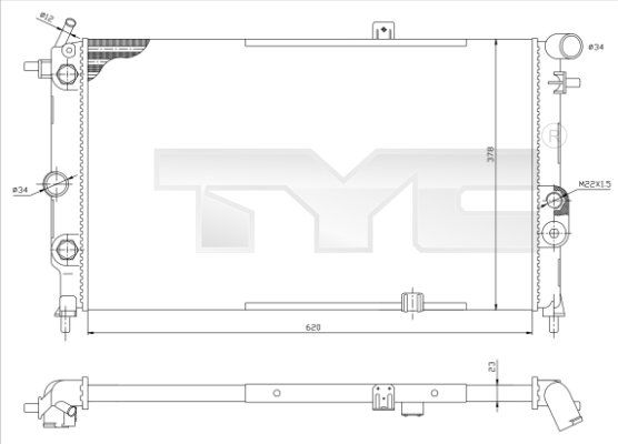 7250001R TYC Радиатор, охлаждение двигателя