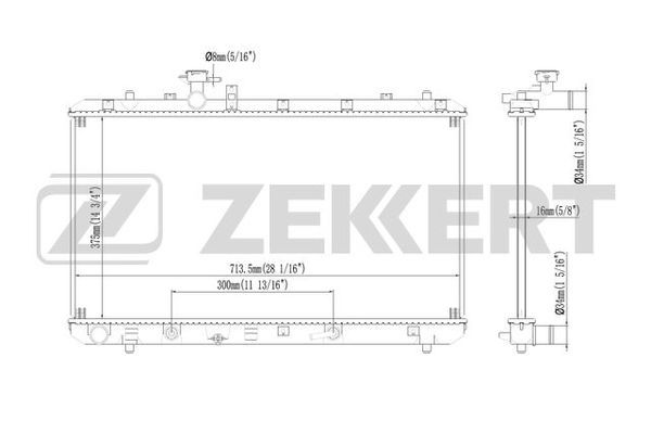 MK1543 ZEKKERT Радиатор, охлаждение двигателя