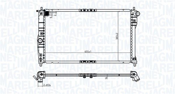 350213174900 MAGNETI MARELLI Радиатор, охлаждение двигателя