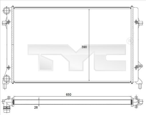 7020023 TYC Радиатор, охлаждение двигателя