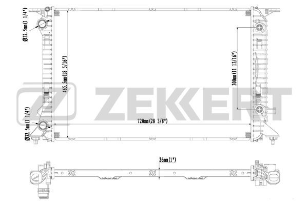 MK1367 ZEKKERT Радиатор, охлаждение двигателя