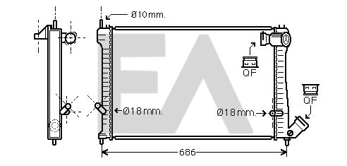 31R10031 EACLIMA Радиатор, охлаждение двигателя