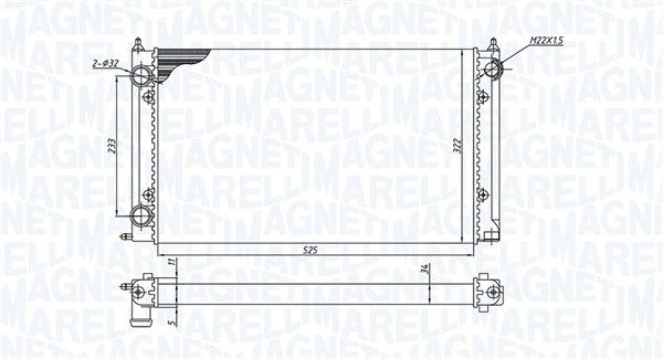 350213187500 MAGNETI MARELLI Радиатор, охлаждение двигателя