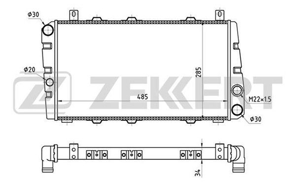 MK1039 ZEKKERT Радиатор, охлаждение двигателя