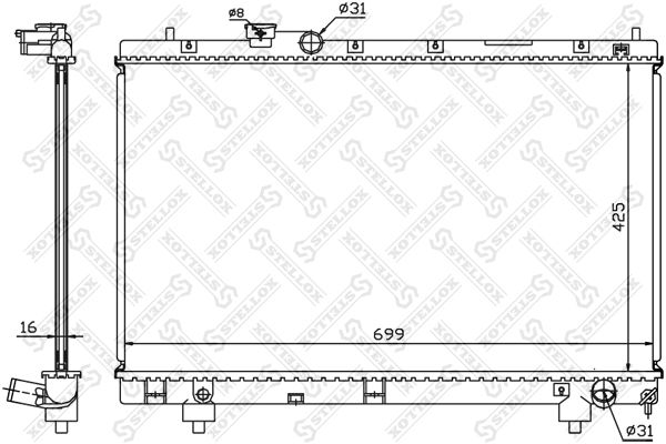 1026384SX STELLOX Радиатор, охлаждение двигателя