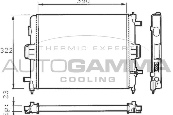 100149 AUTOGAMMA Радиатор, охлаждение двигателя