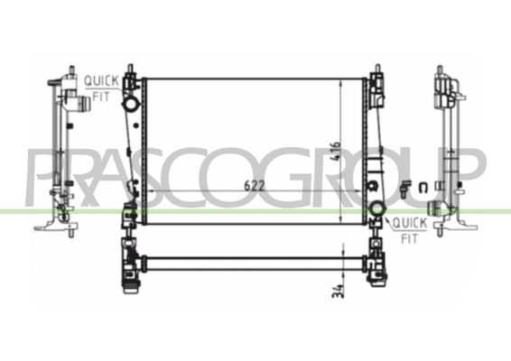 OP035R004 PRASCO Радиатор, охлаждение двигателя
