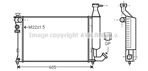 CNA2140 AVA QUALITY COOLING Радиатор, охлаждение двигателя