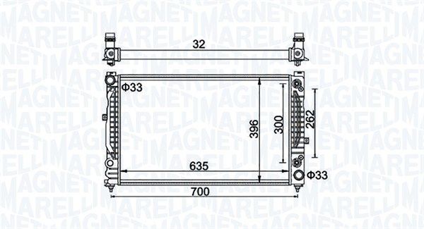 350213185500 MAGNETI MARELLI Радиатор, охлаждение двигателя