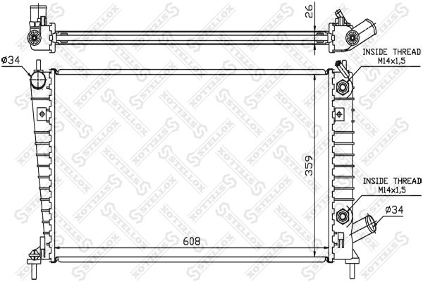 1026659SX STELLOX Радиатор, охлаждение двигателя